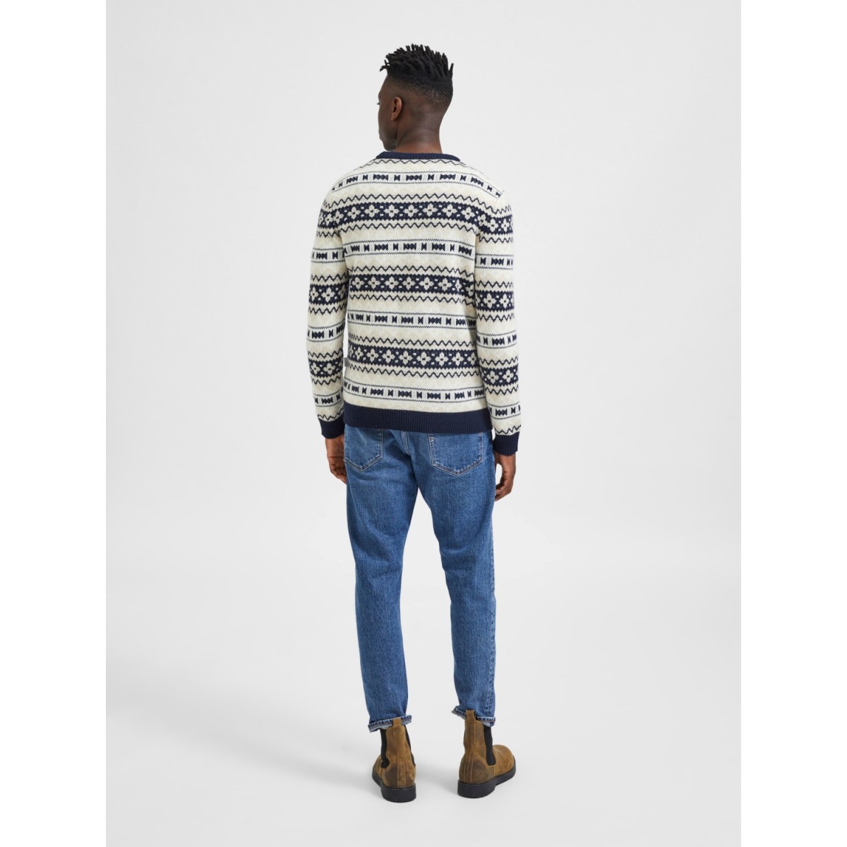 Selected homme - Pull en petite maille gris chiné