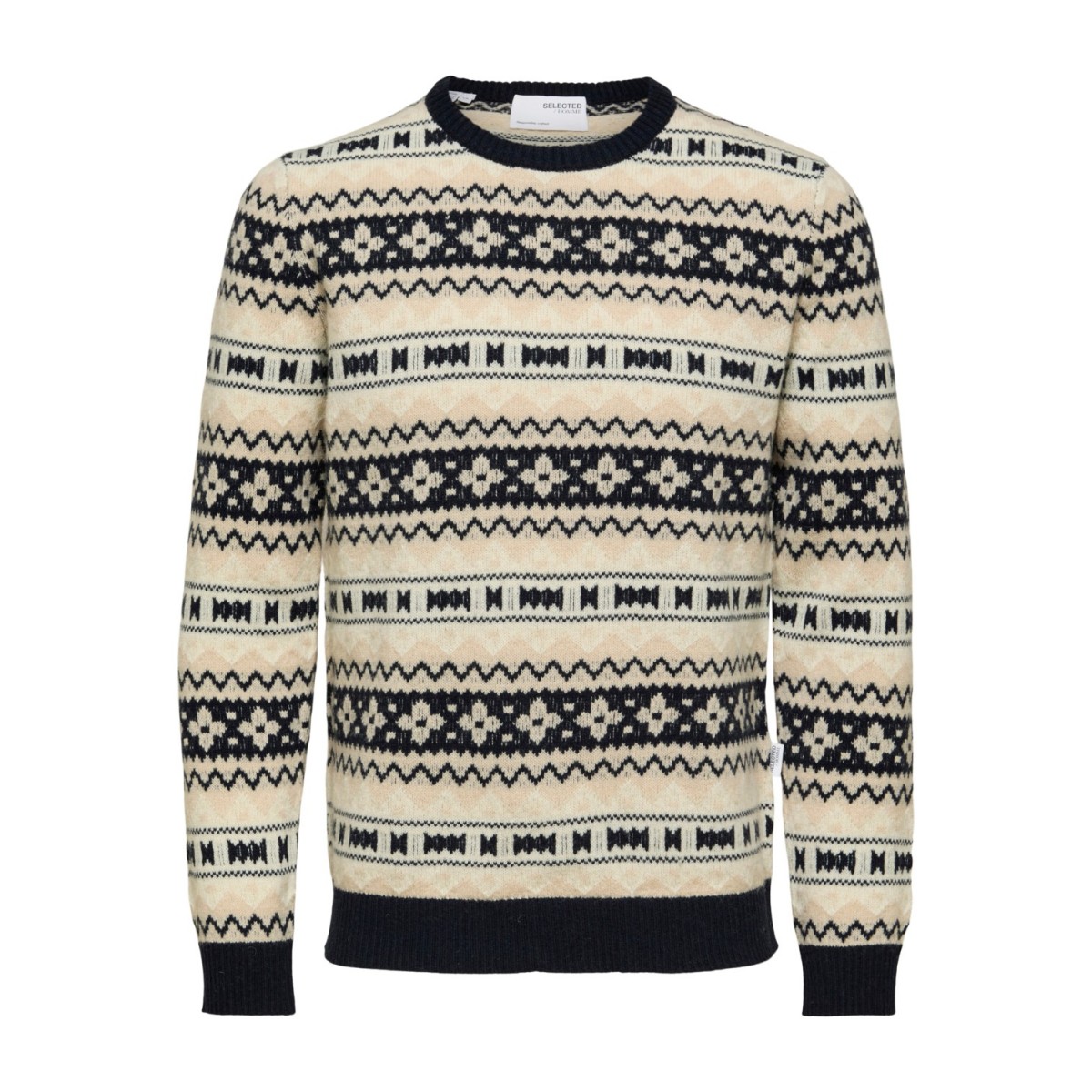 Selected homme - Pull en petite maille gris chiné