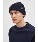 Selected - Bonnet gris chiné en laine