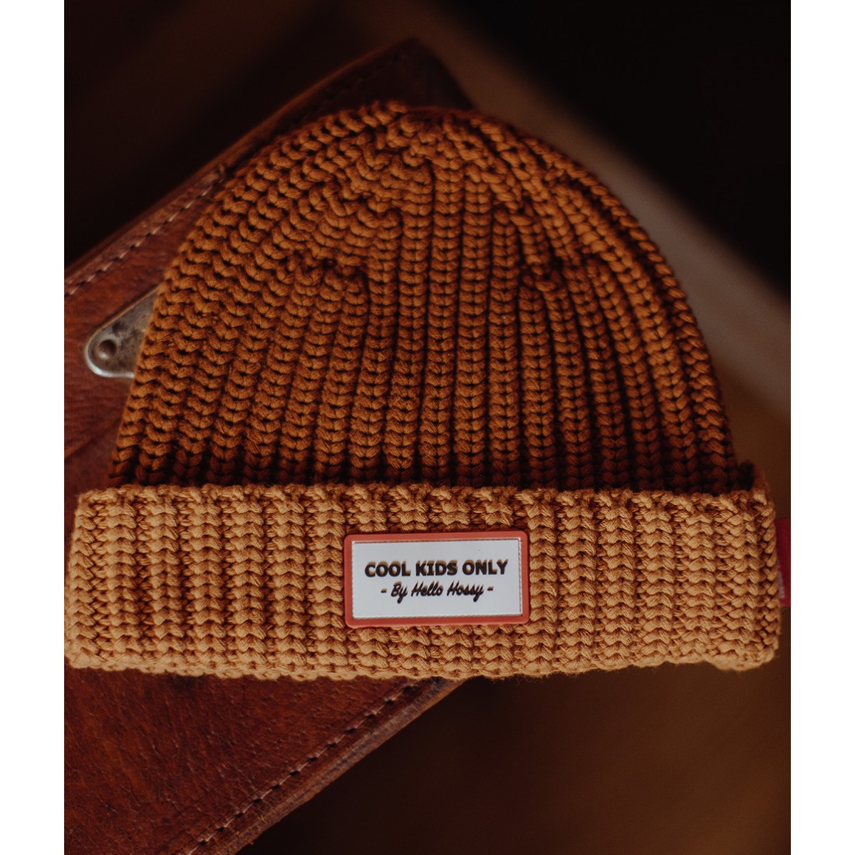 Hello Hossy - Bonnet enfant grosse maille brownie