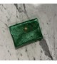 Cinnamon - Porte-monnaie en cuir métallisé vert