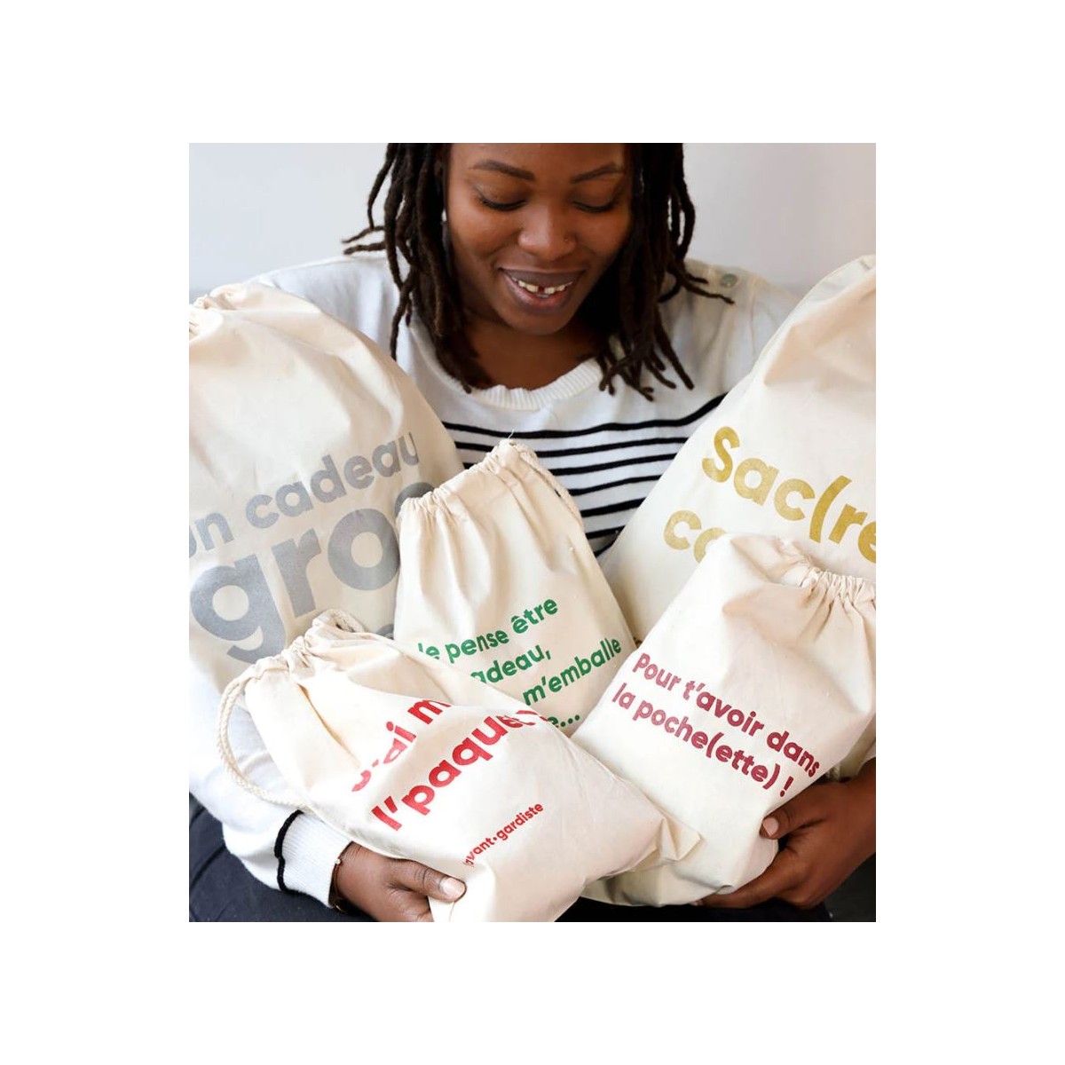 L'Avant Gardiste - Grande pochette cadeau réutilisable or