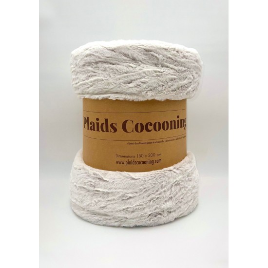 Plaids Cocooning - Plaid bicolore gris clair effet tigre