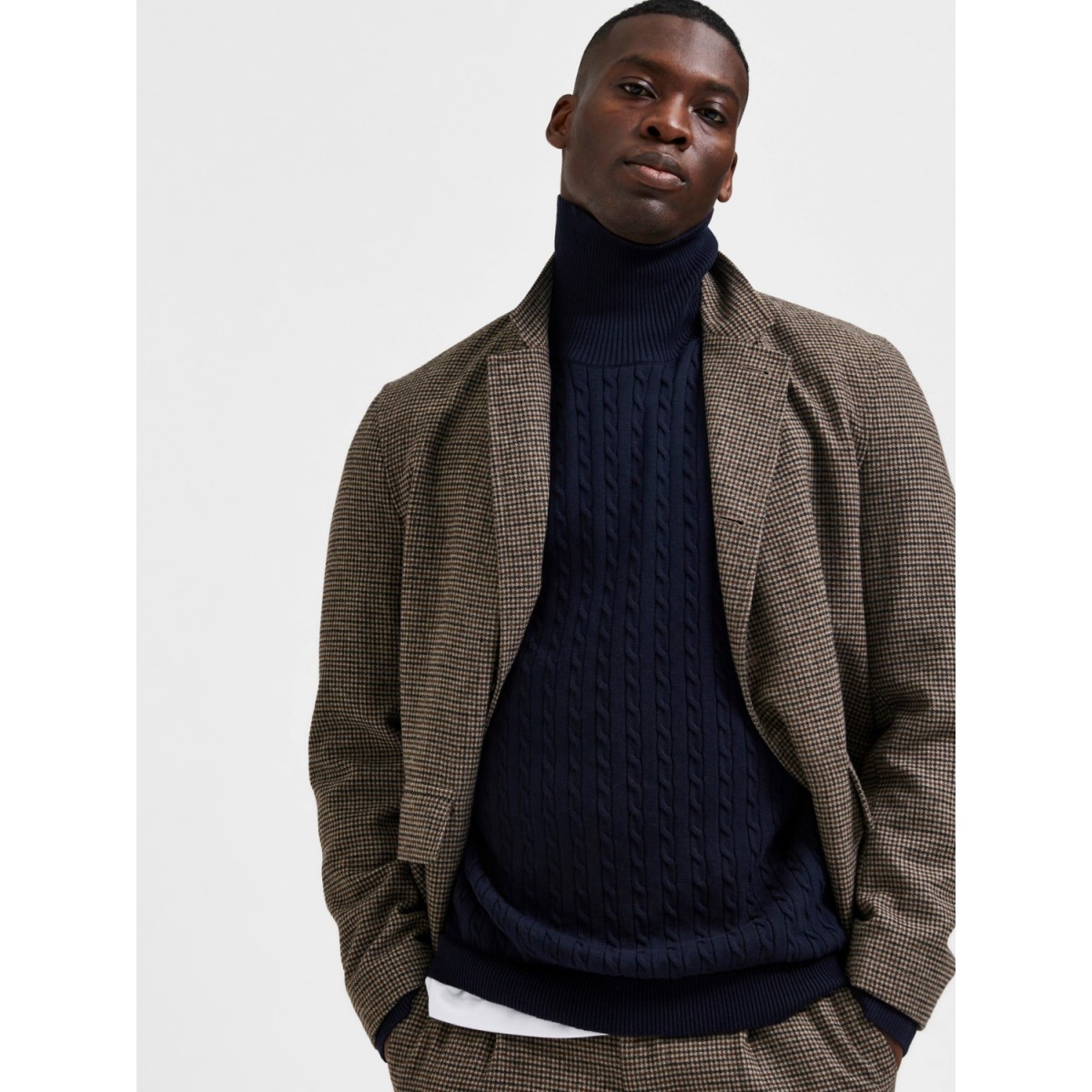 Selected homme - Pull fin marine texturisé pour hommes