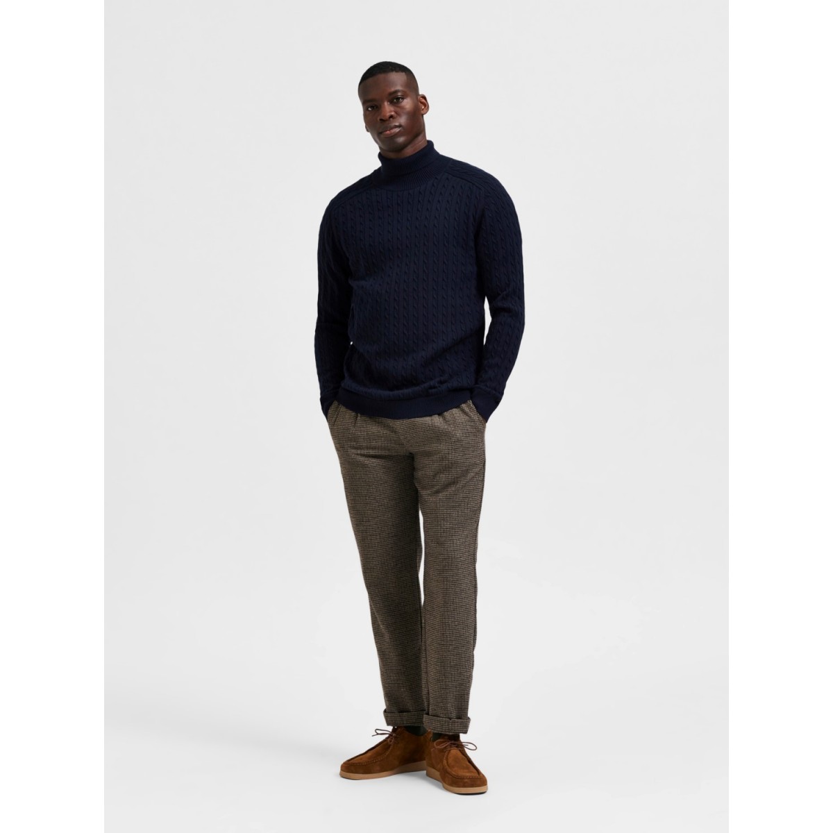 Selected homme - Pull fin marine texturisé pour hommes