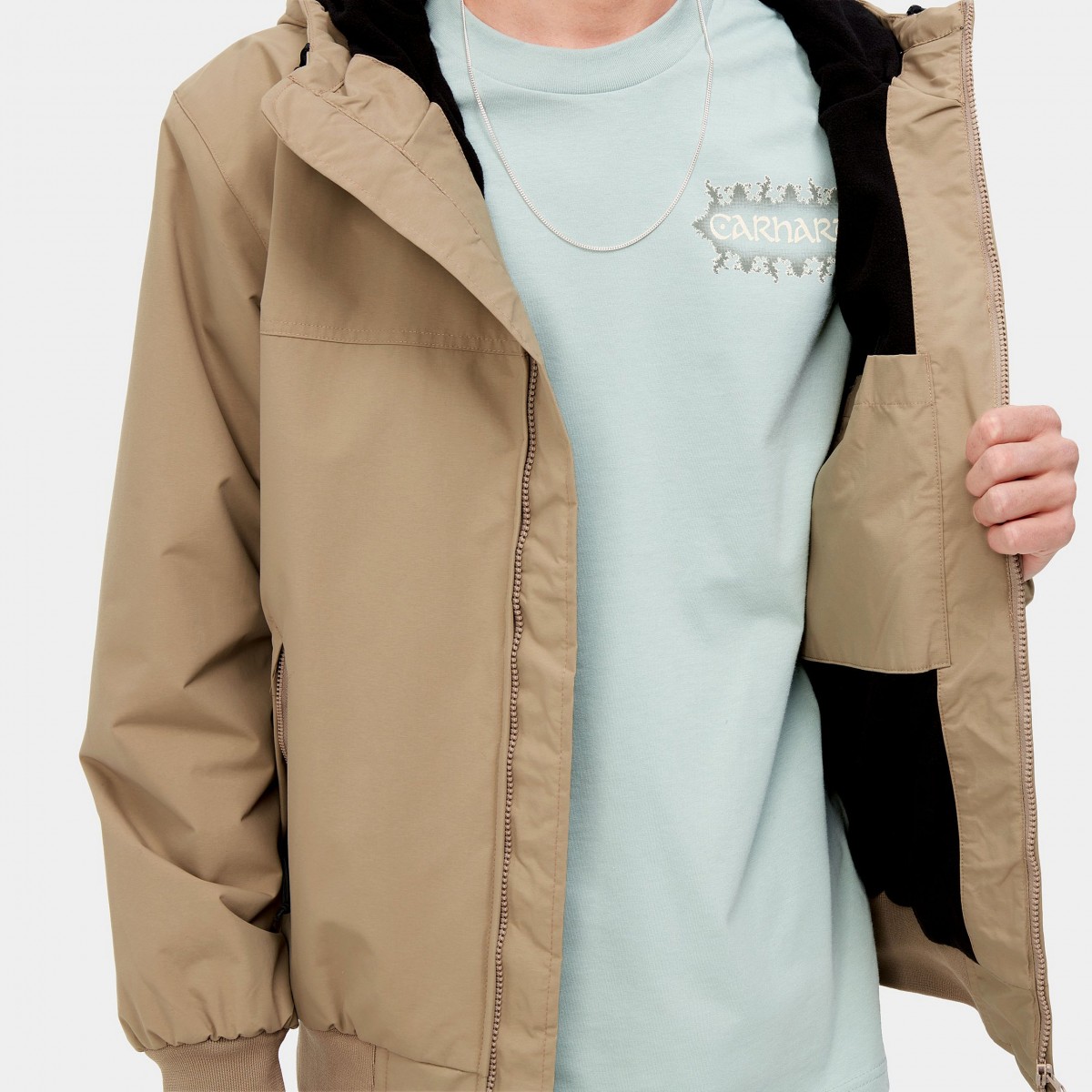 Carhartt - Veste à capuche noire doublée polaire