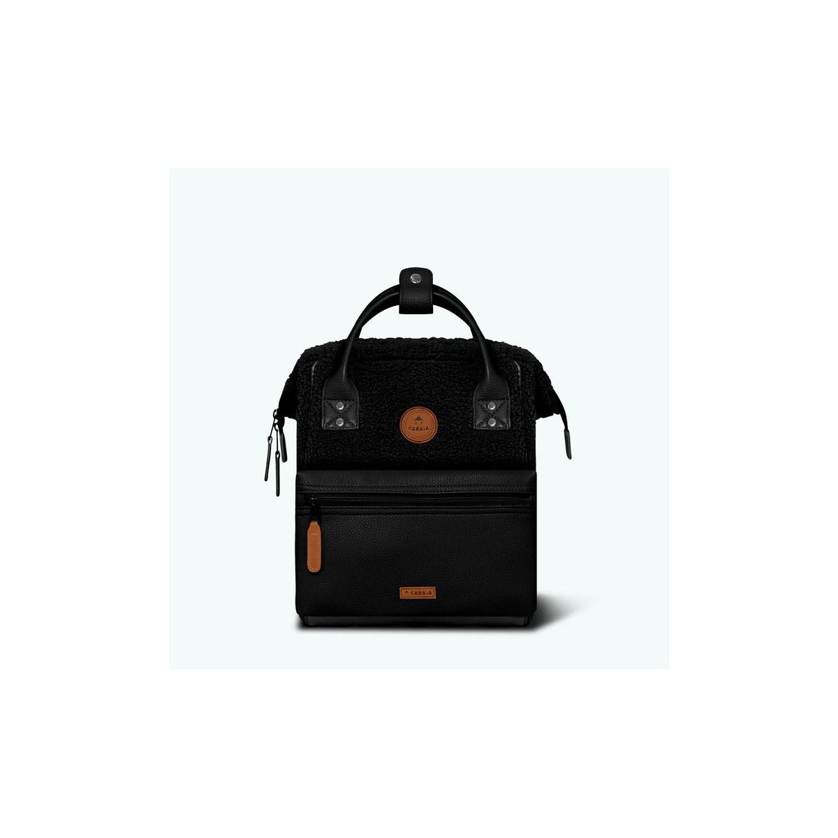 Cabaia - Petit sac à dos noir moumoute