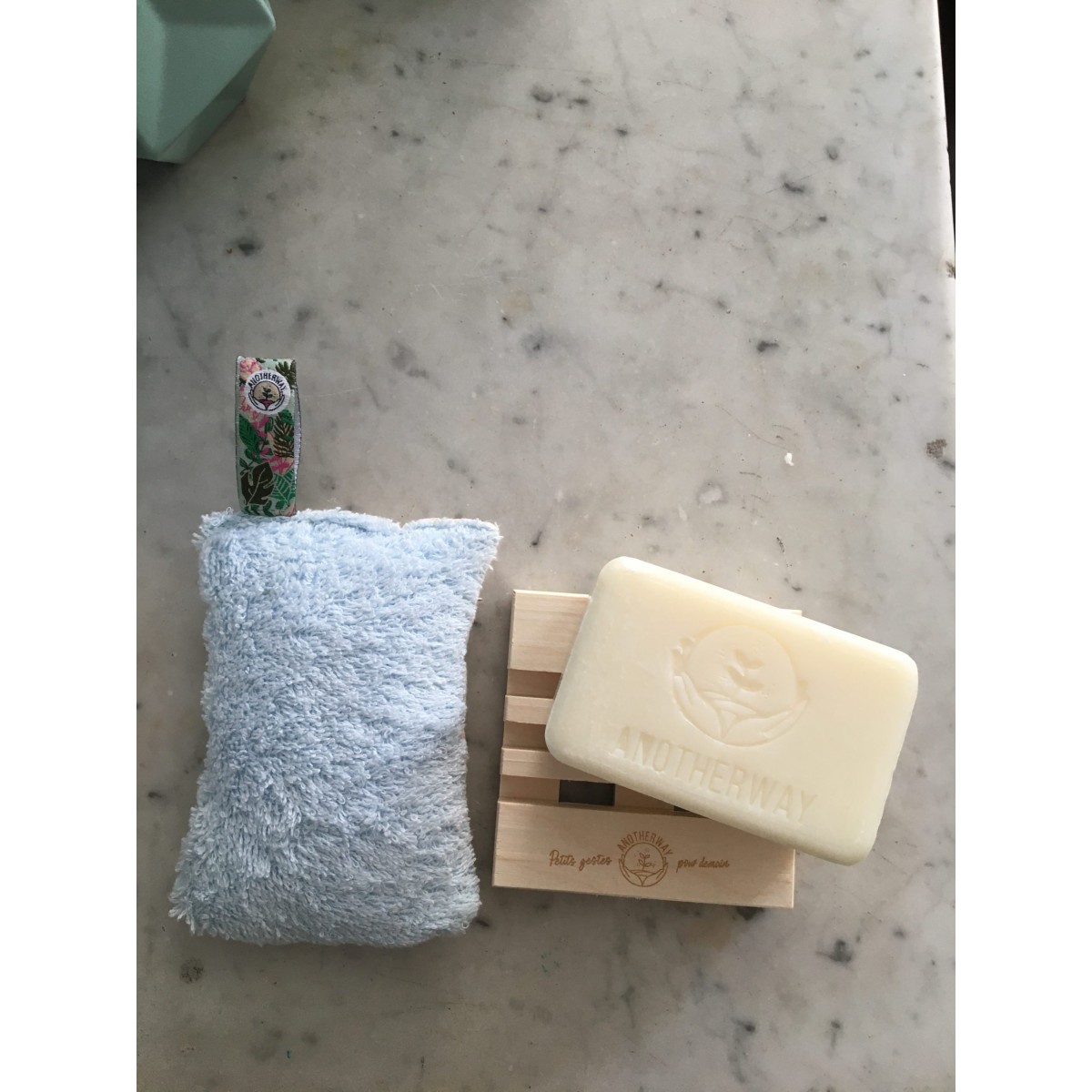 Anotherway - Éponge lavable et réutilisable verte