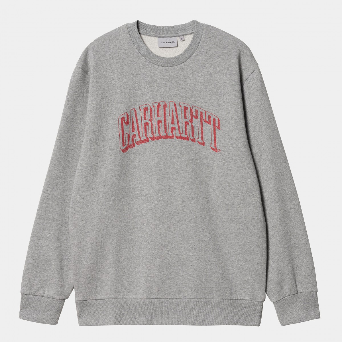 Carhartt WIP -  Sweat gris floqué en rouge