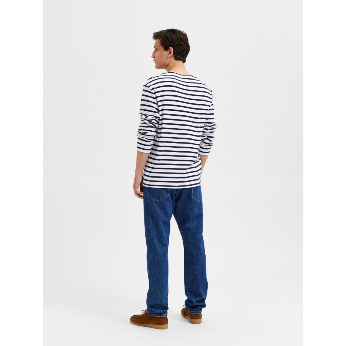 Selected - T-shirt vert kaki à manches longues