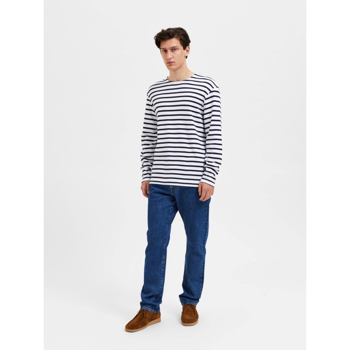 Selected - T-shirt vert kaki à manches longues