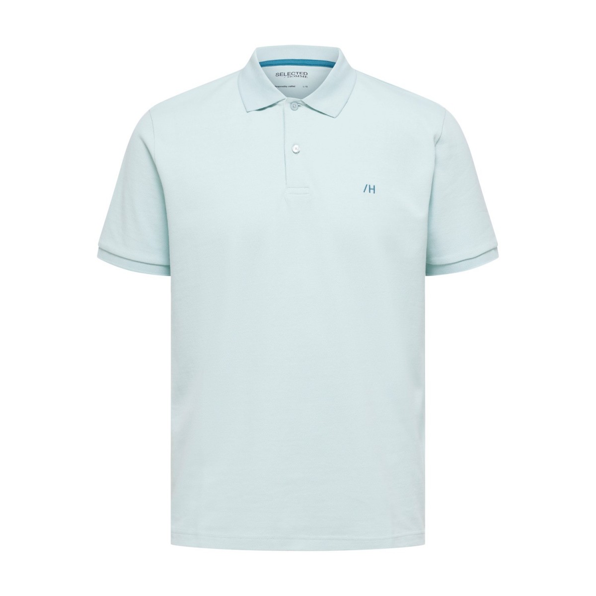 Selected - Polo bordeaux avec broderie jaune