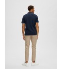 Selected - Polo marine à liseré blanc