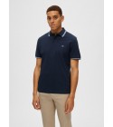 Selected - Polo marine à liseré blanc