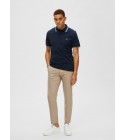 Selected - Polo marine à liseré blanc