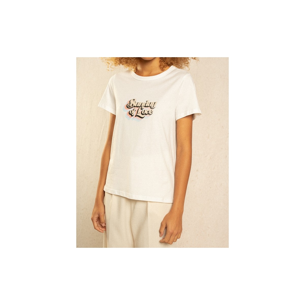 Grace et Mila - T-shirt blanc 'Sunday of Love'