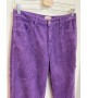 Pantalon charpentier en velours côtelé violet