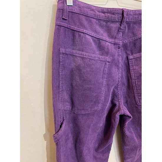 Pantalon charpentier en velours côtelé violet