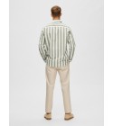 Selected homme - Chemise à rayures kaki
