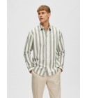 Selected homme - Chemise à rayures kaki