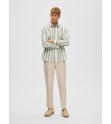 Selected homme - Chemise à rayures kaki