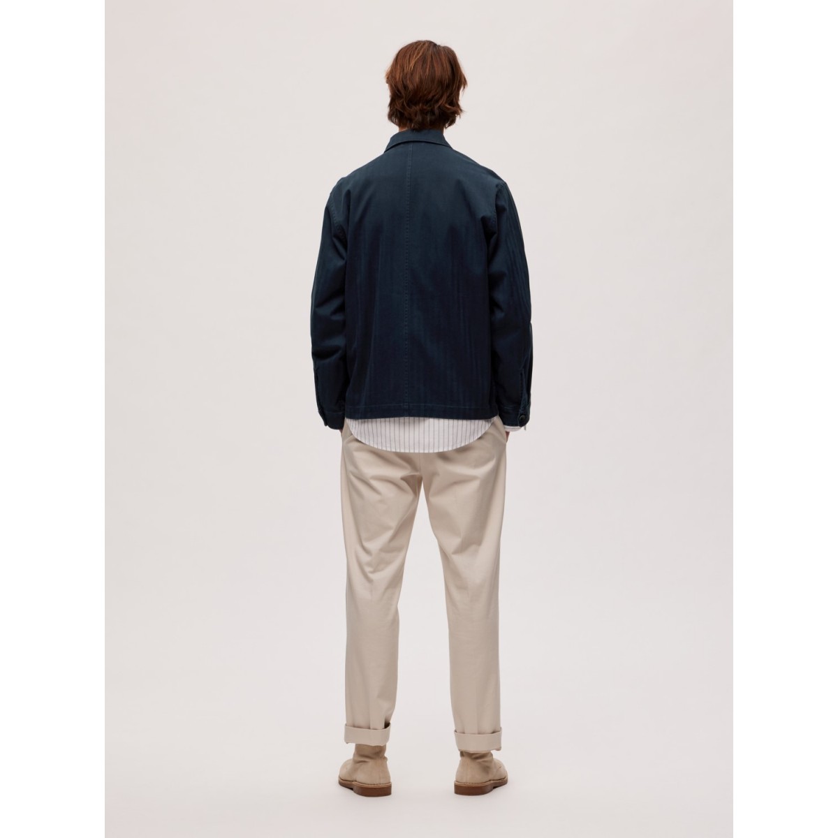 Selected - Veste en toile bleu marine