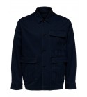 Selected - Veste en toile bleu marine