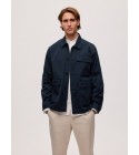 Selected - Veste en toile bleu marine