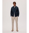 Selected - Veste en toile bleu marine