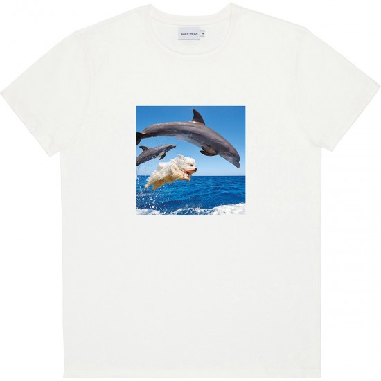 Bask in the sun - T-shirt blanc dauphins