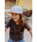Hello Hossy - Casquette enfant à motif Fleurs mauve et rose poudre
