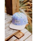 Hello Hossy - Casquette enfant à motif Fleurs mauve et rose poudre