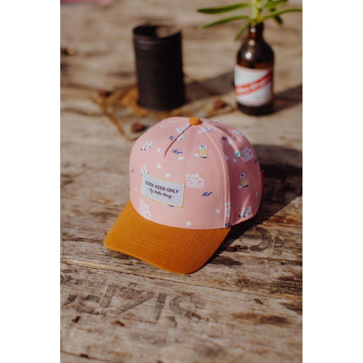 Hello Hossy - Casquette enfant ivoire à motifs