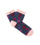 Cabaia - Chaussettes femme en lurex bleu nuit et coeurs roses