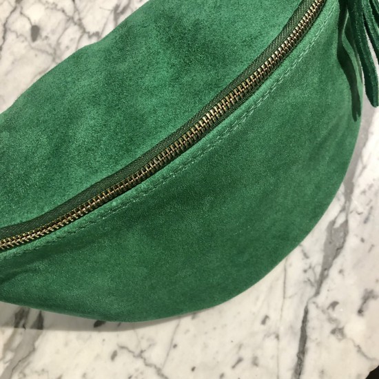 Sac banane XL en daim verte