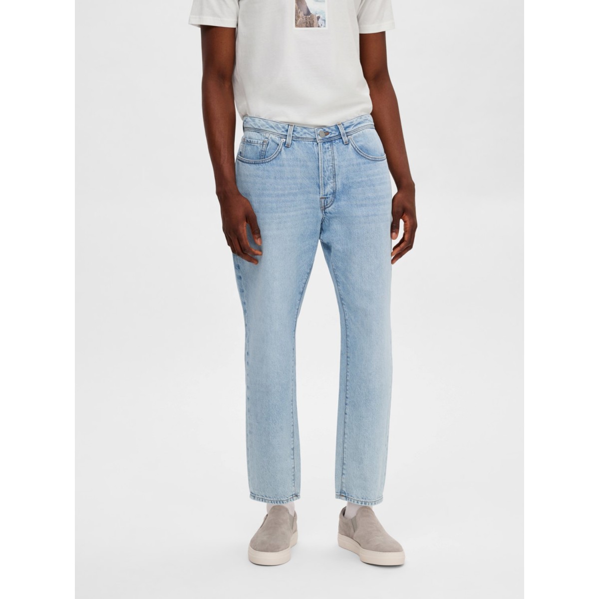 Selected  - Jeans bleu clair court