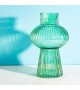 Sass & Belle - Vase en verre cannelé vert