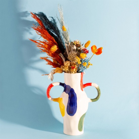 Sass & Belle - Vase art abstrait multicolore