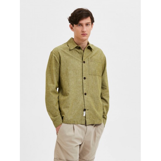 Selected homme - Chemise en lin bleu marine
