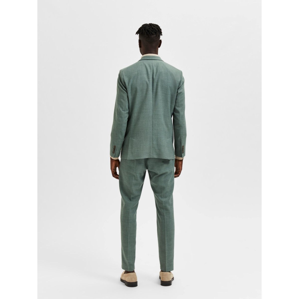Selected - Blazer en lin vert eau homme
