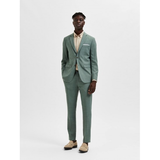 Selected - Pantalon de costume en lin vert eau