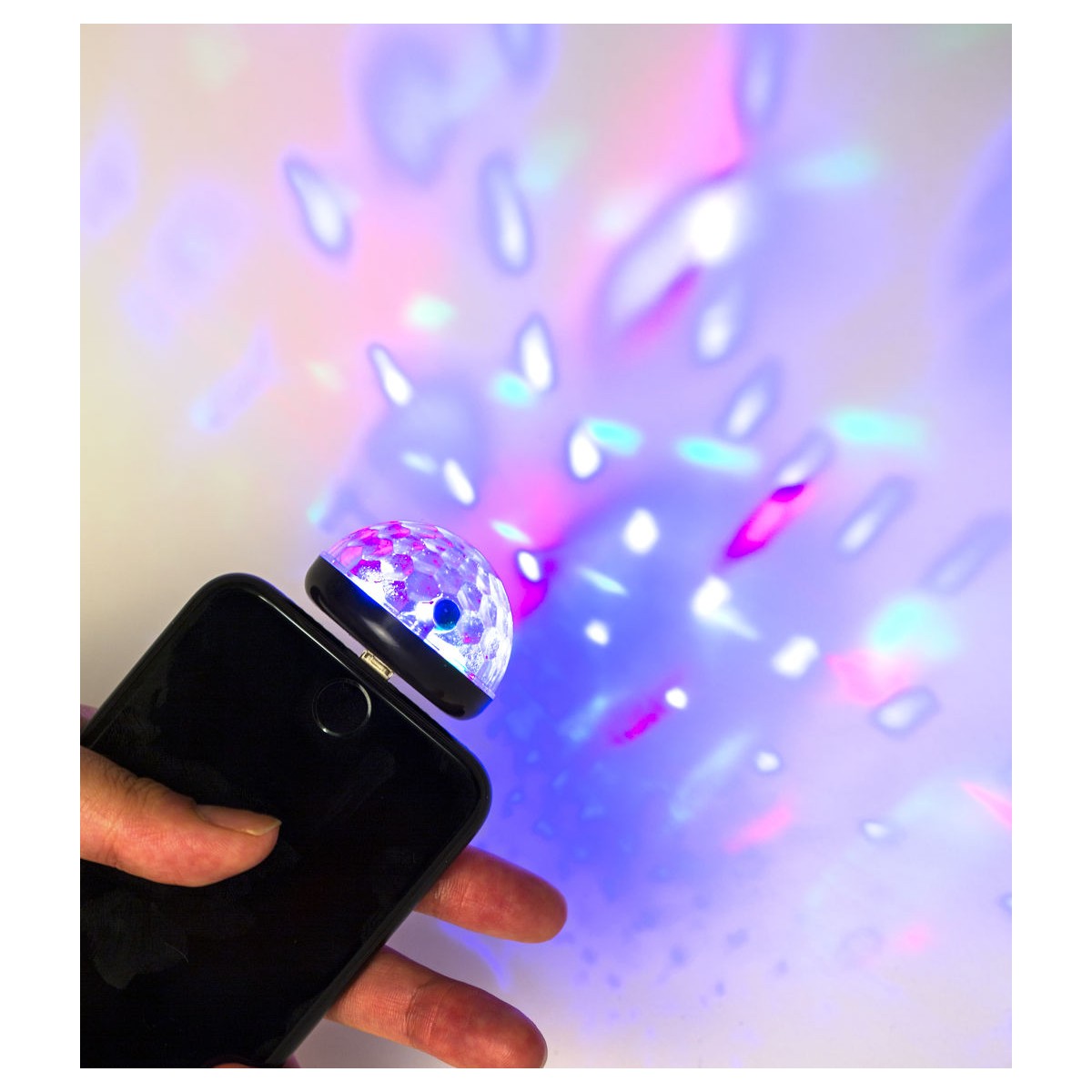 Kikkerland  Boule disco lumineuse pour téléphone