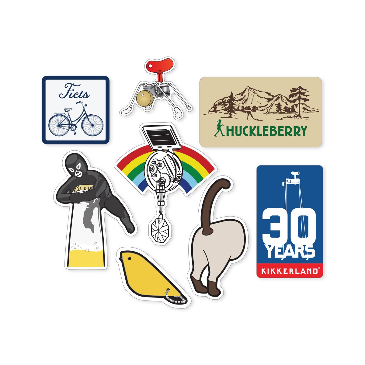 Kikkerland - Lot de 8 stickers