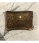 Porte-monnaie en cuir métallisé cuivre