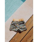 Hello Hossy - Short de bain kaki et jaune à motifs