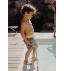 Hello Hossy - Short de bain kaki et jaune à motifs