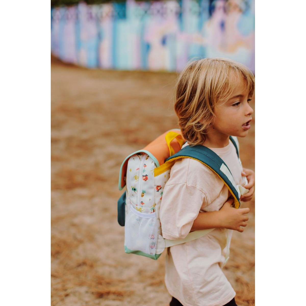 Hello Hossy - Sac à dos jaune pastel à motifs