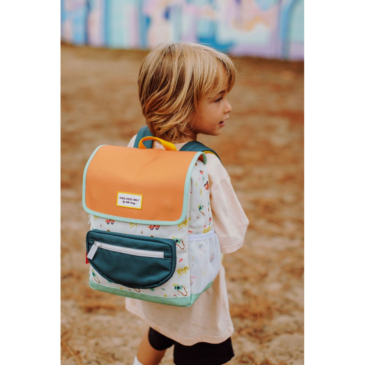 Hello Hossy - Sac à dos jaune pastel à motifs