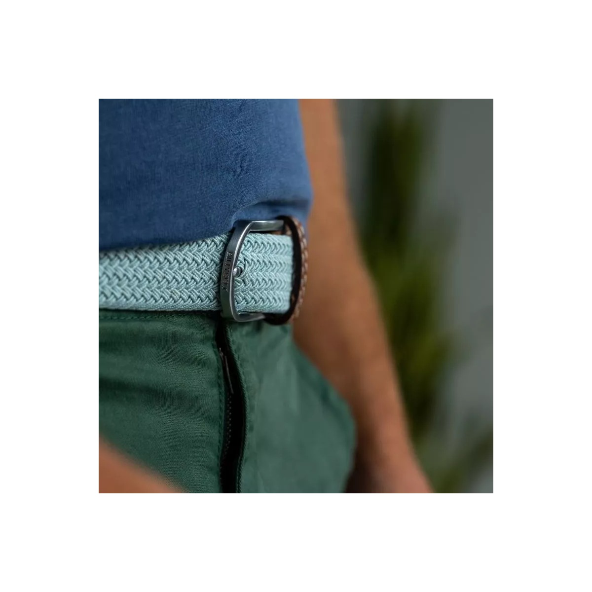 BillyBelt - Ceinture élastique tressée bleue arctique