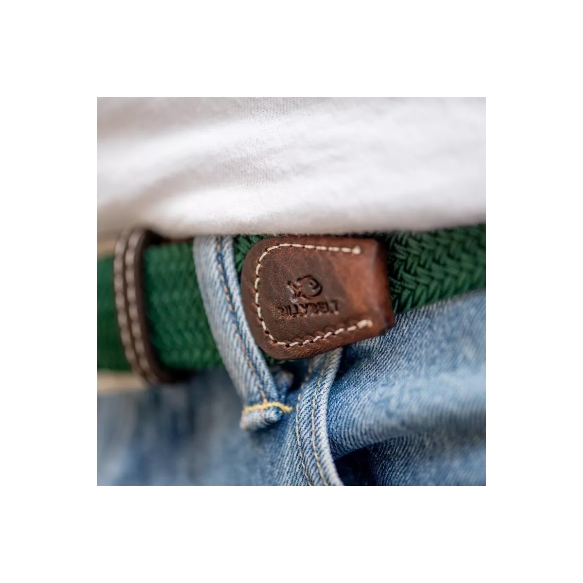 BillyBelt - Ceinture élastique tressée verte
